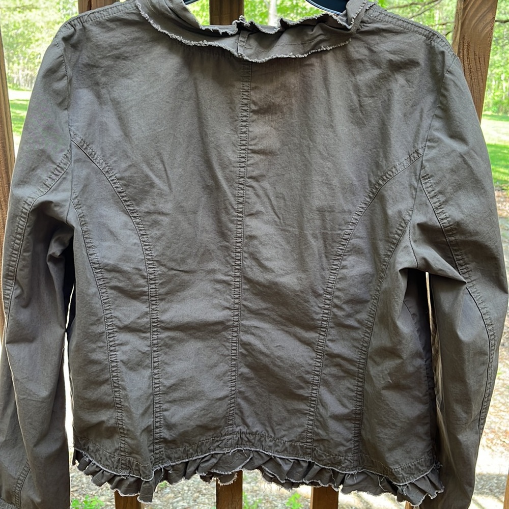 Euc Loft Jacket, Light Weight. Size Large. Army G… - image 2